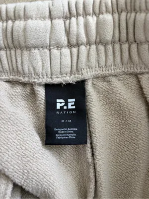 P.E. Nation Eastside Track Pant Wide Leg Oxford Tan Loungewear Casual Medium thumbnail 5