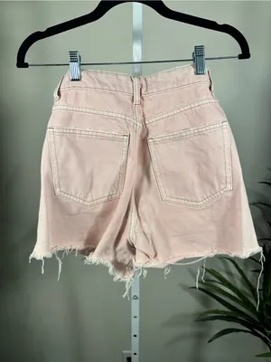X293. Zara High-Rise Pink Denim Cutoff Shorts thumbnail 4