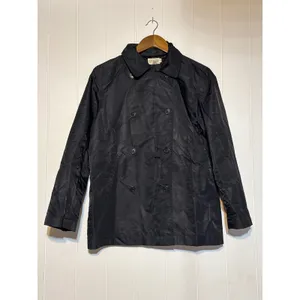 J.Crew Black Nylon Rain Jacket Womens Small Double Breasted Lightweight Coat thumbnail 4