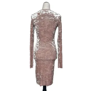 Philo Crushed Velvet Dress Long Sleeve Size XS/S Whimsical Y2K Evening Feminine thumbnail 5