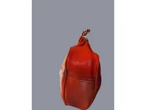Kate Spade Orange Leather Hobo Shoulder Bag with Chain Strap thumbnail 4