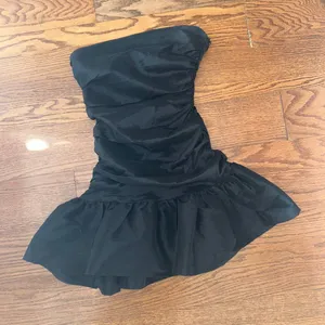 Do+Be Ruched Strapless Black Bubble Hem Cocktail Mini Dress Size Small thumbnail 9