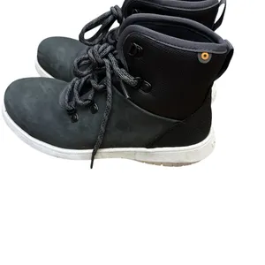 Bogs Cypress Lace ST‎ Steel Toe Waterproof Work Boots Black Grey Womens 7.5 thumbnail 2