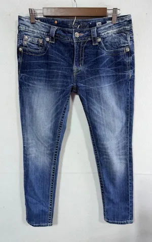 Miss Me Jeans Signature Ankle Skinny Women's 30 Blue JP5970AK Embellished Boho thumbnail 1