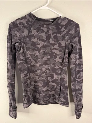 Lululemon Runderful Long Sleeve – Heritage Camo Jacquard Black Lunar Rock Size 4 thumbnail 2