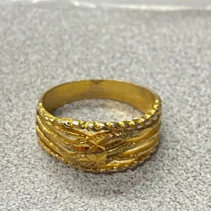 Gold Tone Textured Stacking Band Layered Ring Statement Fashion Jewelry Sz 5.75 thumbnail 7