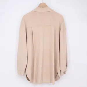 Primark Shacket Women 10 Oversized Beige Faux Suede Button-Down Good thumbnail 6