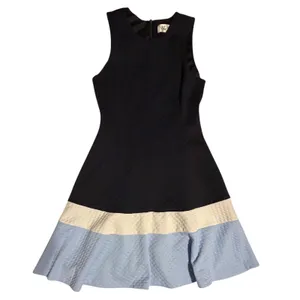 Eliza J Navy‎ Blue Colorblock Textured Honeycomb Fit & Flare Dress Size 6 thumbnail 11
