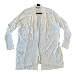 Jana ribbed oatmeal long open cardigan size m White Size M thumbnail 1