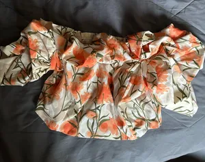 Entro Floral Off-Shoulder Top bandeau style in Orange & green thumbnail 1