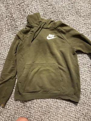 Nike Olive Green Hoodie Pullover thumbnail 1