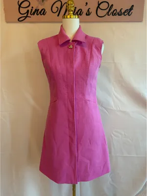 MOTF Studio Solid Pocket Sleeveless Short Dress in Pink, Size Small thumbnail 2