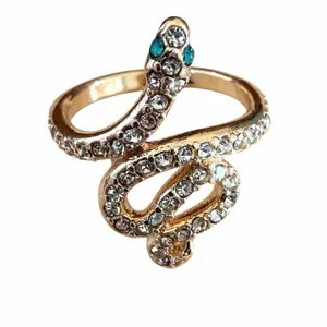 Gold Tone Crystal Snake Ring thumbnail 3