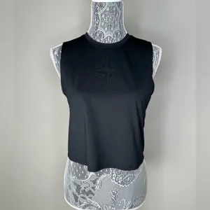 SKECHERS Womens GoRun Active Black Short Sleeve Workout Crop Tank Top Size XS thumbnail 2