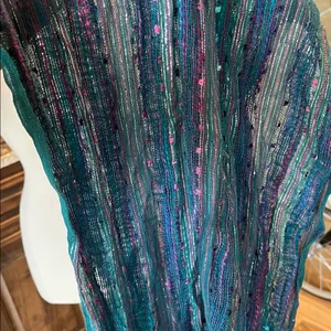 Shimmery Metallic Blue and Purple Scarf thumbnail 7