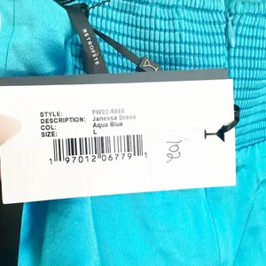 Retrofête NWT Janessa Dress Aqua Blue Mini Cocktail Square Neck Thin Strap Large thumbnail 9