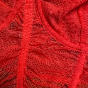 No Boundaries Red Mesh Ruched Corset Crop‎ Top Women Medium Adjustable Straps thumbnail 2