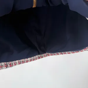 Ronny Kobo Skirt SZ Medium Loretta Tweed Mini Red Navy Gold Front Zip Lined thumbnail 14
