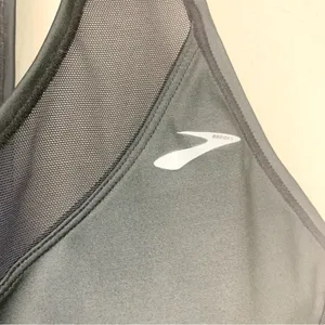 Brooks Fast Forward Zip Up Black Mesh Racerback Sports Bra Size L thumbnail 7