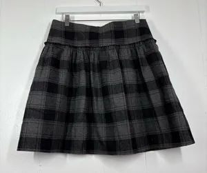 Vintage USA Aqua Plaid Skirt Academia Punk Goth Pin Up Retro Black Gray Mini M thumbnail 3