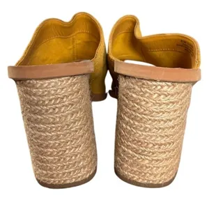 Dolce Vita Alycia‎ Sandals Sz 8.5 Yellow Suede Espadrile Jute Rafia Beach Boho thumbnail 2