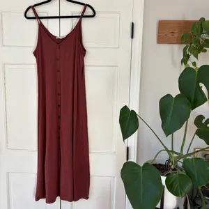 LOFT Sleeveless Midi Dress Adjustable Strap Rib Knit Button Front Size Large‎ thumbnail 4