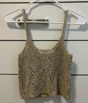 Free People glisten cami top in crochet knit thumbnail 3