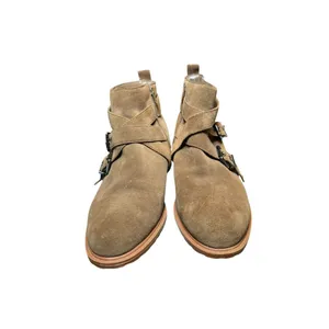 Bleecker and‎ Bond Kelsey Tan Leather Suede Buckle Strap Ankle Booties Size 10 M thumbnail 2