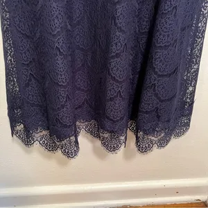 Kensie Women's Size 8 Fit & Flare Dress Navy Blue Scalloped Lace Open Back Cap thumbnail 6