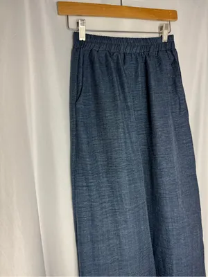 Women's Navy Blue Asymmetric Draped blouse with palazzo pant -2 piece set NWOT thumbnail 12