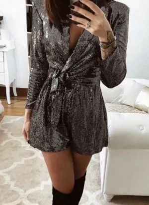 ZARA NYE Sequin Romper thumbnail 1