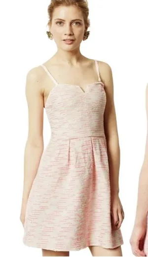 Anthropologie Moulinette Soeurs Pink Tweed Dress Women’s 0‎ Barbiecore Coquette thumbnail 1