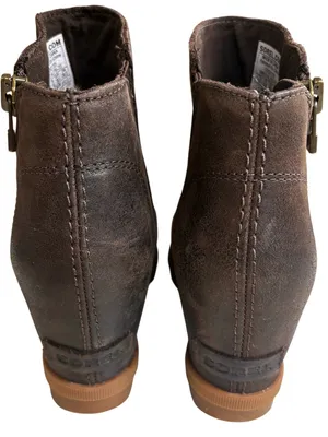 EUC Sorel Leather Joan of Arctic ll Wedge Boots Brown Size 7.5 thumbnail 4