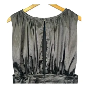 Lena Satin Midi Dress Womens Large Black‎ Open Back Sleeveless Cocktail Sleek thumbnail 11