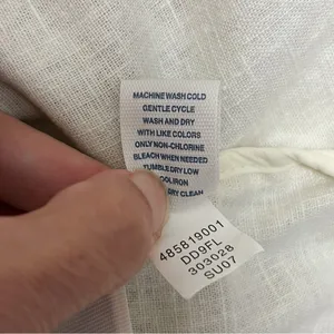 Old Navy Ivory Yellow Cast Double Breasted Tie Belt Woven Linen Blend Jacket NWT thumbnail 12
