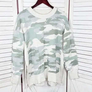 Aerie Good Vibes Dessert Sage Camo Oversized Split Side Sweatshirt Small thumbnail 7