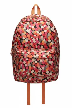 Vera Bradley Pixie Confetti Backpack ReActive Lightweight Pink Orange Double Zip thumbnail 1