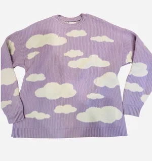 ASOS Purple Lilac Cloud Ribbed Sweater Oversized Relax Fit M Chunky thumbnail 1