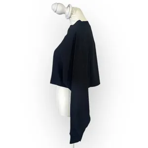 GIGI C Isabella Pullover Top Women's Medium Black Long Sleeve Cropped Textured thumbnail 3