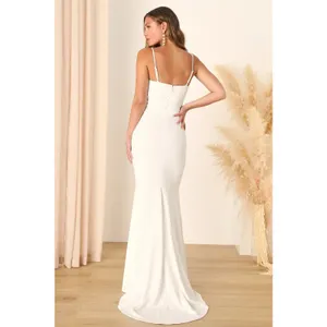 NWT Lulus Finding the One White Mermaid Maxi Dress Bridal Gown Bride Wedding XS thumbnail 2