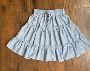 Princess Polly Women's Light Blue Floral Tiered Skirt thumbnail 1