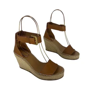 See by‎ Chloe Glyn Leather Espadrille Wedge Sandals Brown Size 36 thumbnail 5