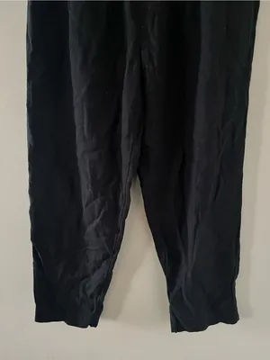 Loft Black Linen Blend High Rise Straight Leg Pants Medium Coastal Minimalist thumbnail 4