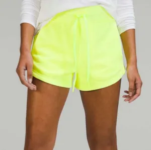 Lululemon Inner Glow High Rise Shorts Neon Yellow Highlighter Short Size 12 thumbnail 1