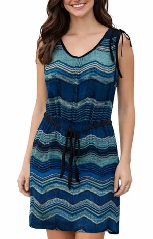 I.N.C. NWT International concepts blue chevron knit dress coverup M thumbnail 1