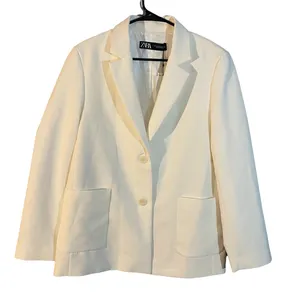 Zara White Oversized Blazer Two Button Notched Collar Jacket Women Sz XS thumbnail 1