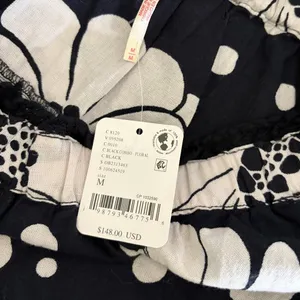 NWT!! FREE PEOPLE Poppy Printed Maxi Skirt Polka Dot Floral Black White Medium thumbnail 11