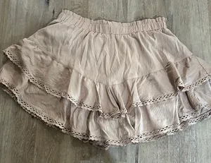 Ruffled Tan Skirt thumbnail 1