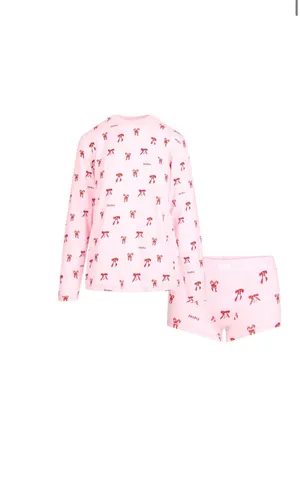 NWT Skims Boyfriend Long Sleeve T-Shirt and Short Boxer Set thumbnail 2
