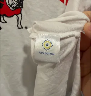 Stewart Simmons University of Georgia Bulldogs Logo Cropped Rolled Hem Tee White thumbnail 4